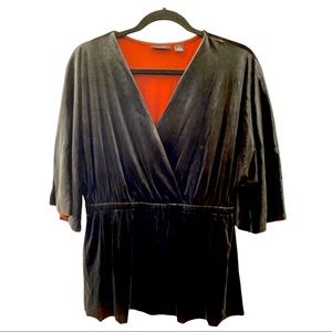 Faux Wrap Velvet Top